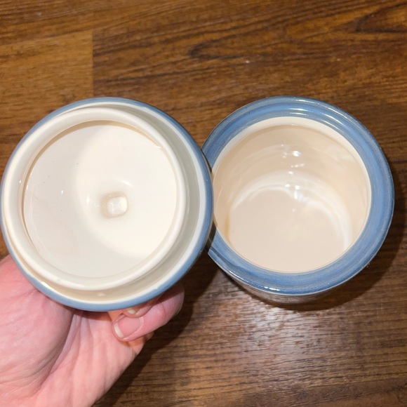 Hand Painted Ceramic Mosiac Nautical Blue Fish Jar W/ Lid - Picture 8 of 12